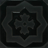 black raised relief tile