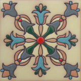 Hand painted raised-relief tile