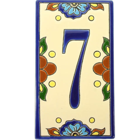 Flor Azul Mexican Tile Numbers