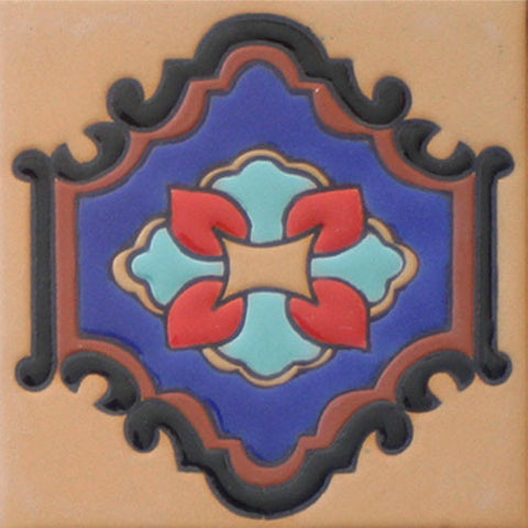 Raised relief Mexican tile