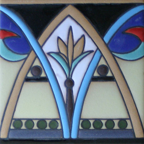 Raised relief Art Deco style tile