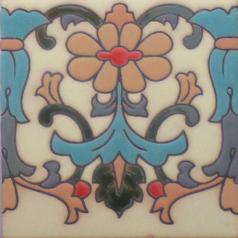 Raised relief border tile