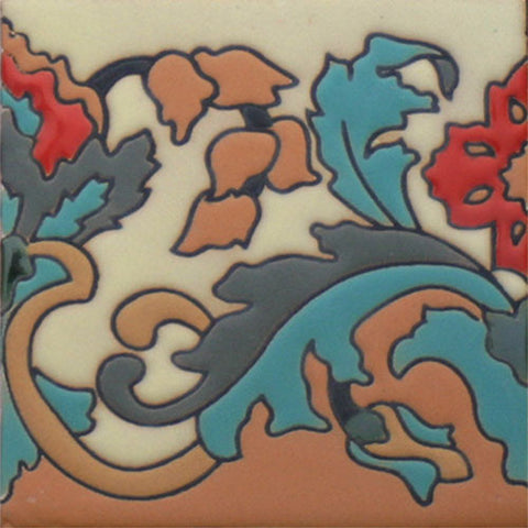 Raised relief Mexican tile border