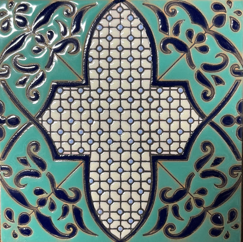 Prima Mexican Tile - Mora Cruz Blanco