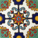 Ceramic Malibu style Mexican Tile - Otono Azul y Oro