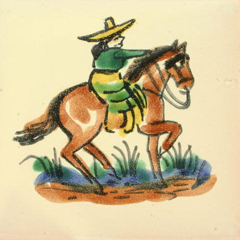 Gorky Gonzalez Mexican art cowgirl tile