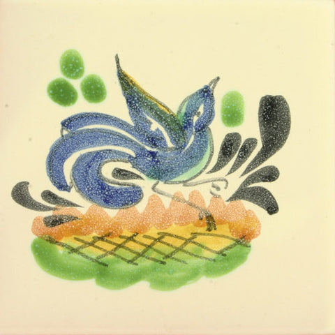Gorky Gonzalez Mexican blue bird tile