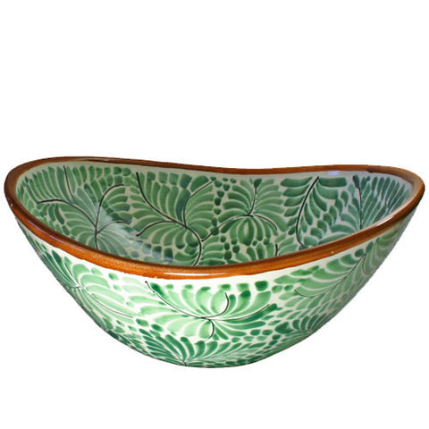 Gorky Gonzales Mexican art vessel sink with ferns