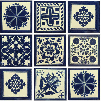 Blue and White II Talavera tile collection
