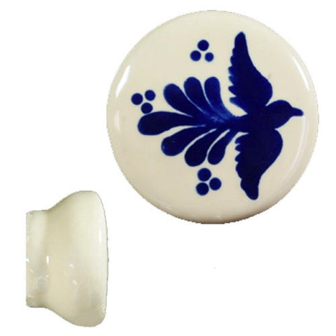 Hand Painted Ceramic Knob - Volar Azul