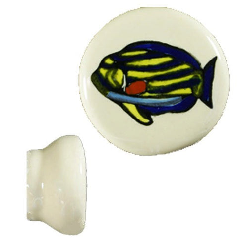 Hand Painted Ceramic Knob - Pez Angeles