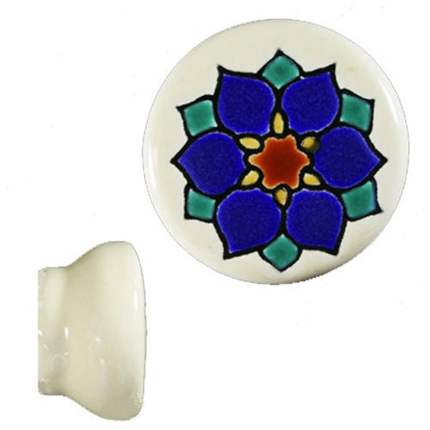 Raised Relief Ceramic Knob- Violeta