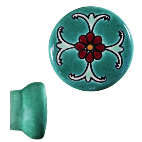 Raised Relief Ceramic Knob- Cruz Magenta