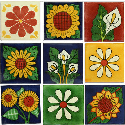 Flowers 1 sq. ft collection Mexican tile