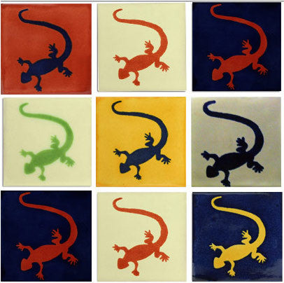Lizards Mexican Talavera Tile collection