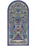 Raised relief Persian-style tile mural