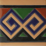 Mayan Mexican tile raised relief border
