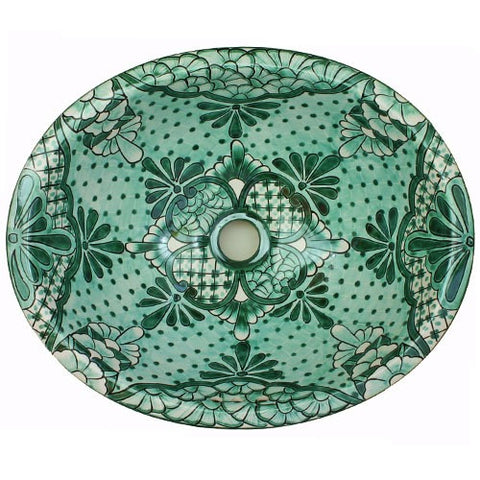 Green decorative Mexican ceramic sink