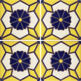 Raised relief blue and yellow tile