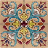 Hand painted raised relief Spanish tile