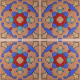 4-tile pattern of raised relief tile
