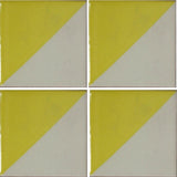 4 tile array of half yellow tile