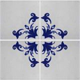4 tile array Boton Azul Mexican decorative tile