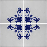 4 tile array Boton Azul Mexican decorative tile