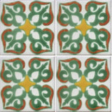 4 tile array decorative Mexican green tile Colima