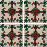 4-tile array Mexican decorative cross tile