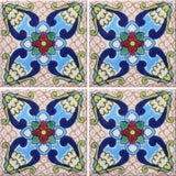 4-tile array decorative Mexican tile - Cojunto