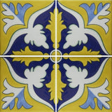 4 tile array Alas de Flores Mexican tile