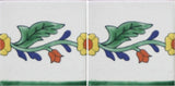 2 tile array Mexican flower border tile