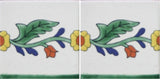 2 tile array Mexican flower border tile