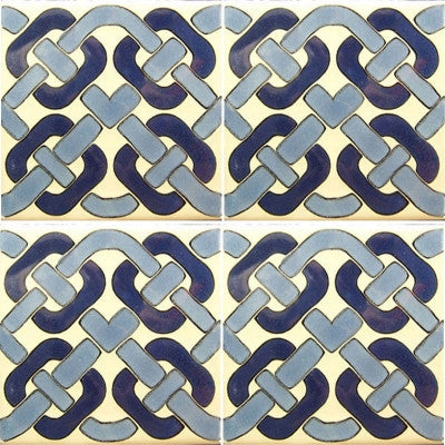 Especial Decorative Tile - Cadena Azul – Mexican Tile Designs