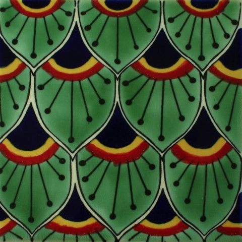 Ceramic Peacock feathers Mexican pool tile